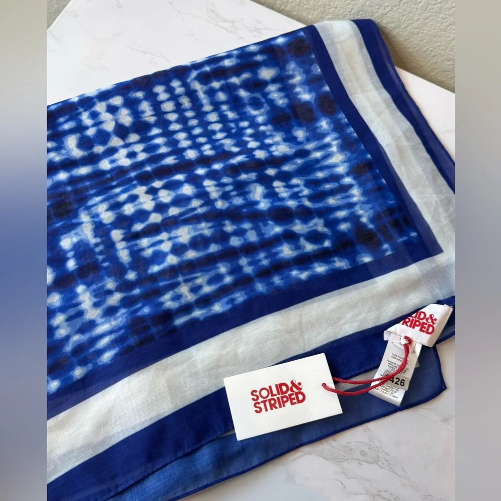 Solid & Striped‎ Shibori Blue White Scarf OS NWT Nautical